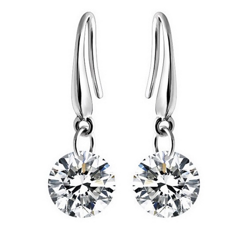 Swarovski Crystal Naked Drill Drop Earrings Silver